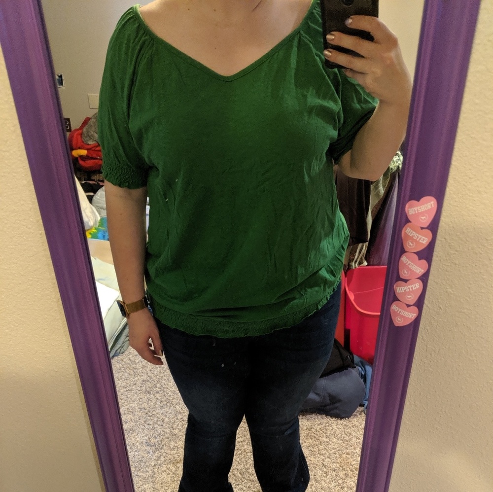 Green blouse